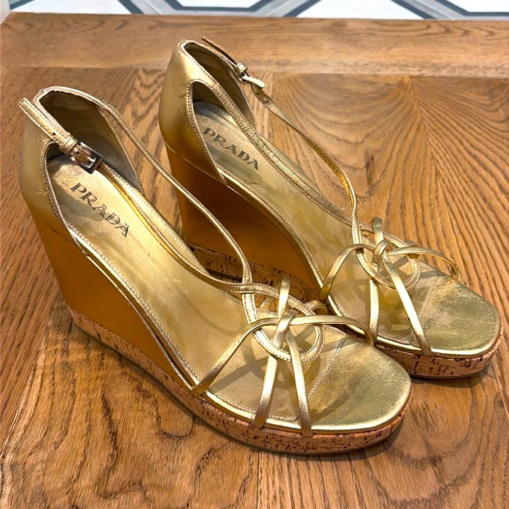 Excellent condition Prada platform wedges